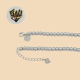 (2-0421) 925 Sterling Silver - 4mm Balls Link Bracelet.