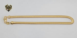 (1-0220) Gold Laminate - 4mm Magic Herringbone Anklet -  10" - BGF - Fantasy World Jewelry