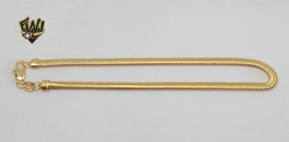 (1-0220) Gold Laminate - 4mm Magic Herringbone Anklet -  10