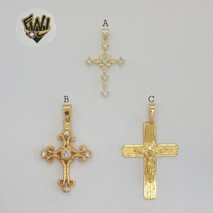 (1-2292) Gold Laminate - Crosses Pendants - BGO