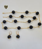 (1-6232) Gold Laminate -Chain with Beads Set - BGO - Fantasy World Jewelry