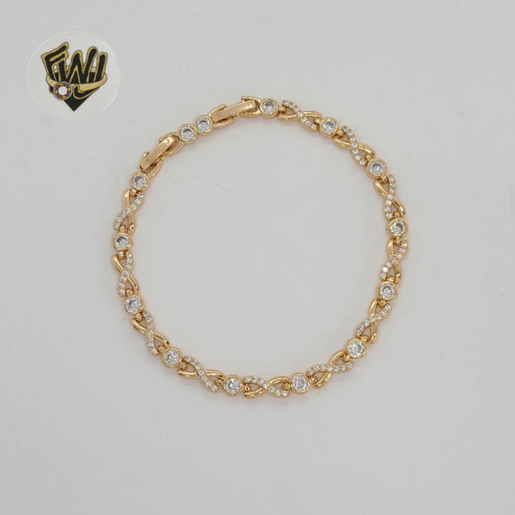 (1-60089) Laminado de oro - Brazalete de circonitas de 5 mm - BGO