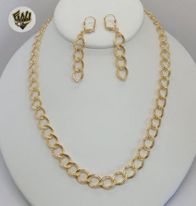 (1-6157) Gold Laminate - Open Link Chain Set - BGF - Fantasy World Jewelry