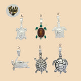 (2-1425) 925 Sterling Silver - Turtle Pendants. - Fantasy World Jewelry