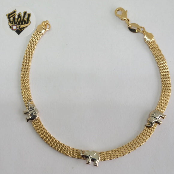 (1-0531) Gold Laminate Bracelet -4mm Bismarck Link Bracelet- 7''-BGO - Fantasy World Jewelry