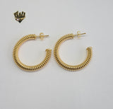 (1-2976-2) Gold Laminate - Half Hoops Earrings - BGF - Fantasy World Jewelry