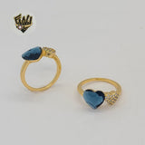 (1-3058) Gold Laminate - Blue Heart Ring - BGO