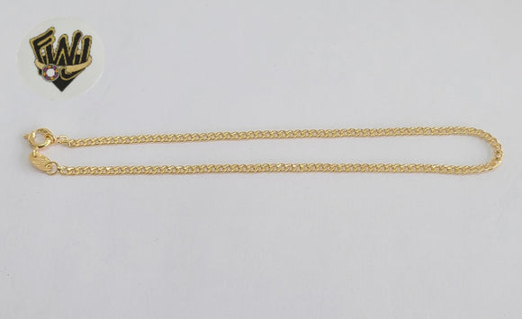 (1-0013) Gold Laminate - 2.5mm Curb Link Anklet - 10