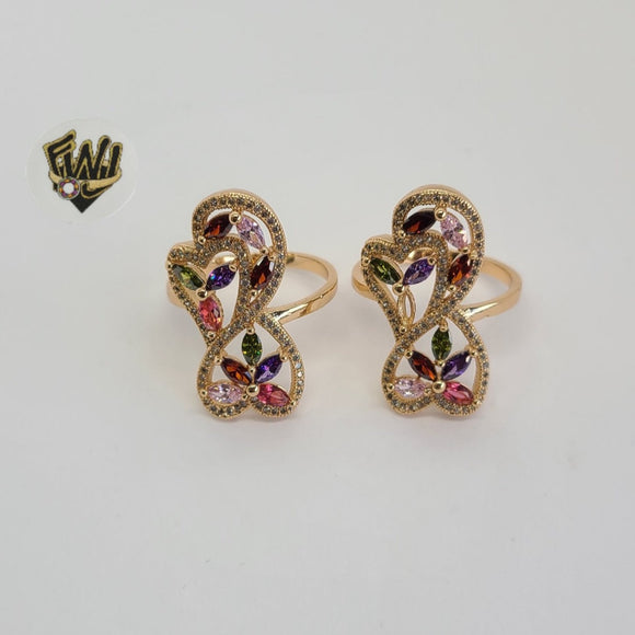 (1-3137-1) Gold Laminate - CZ Hearts Ring - BGO - Fantasy World Jewelry
