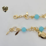 (MBRA-18) Gold Laminate - Link Bracelet w/ Charms - BGF - Fantasy World Jewelry