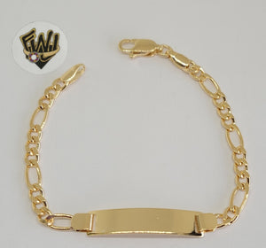 (1-0953) Gold Laminate - 3.5mm Figaro Link Bracelet - 6" - BGF - Fantasy World Jewelry