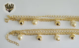 (1-0751) Gold Laminate-2.5mm Rolo Link Bracelet w/ Balls- 7" -BGO - Fantasy World Jewelry