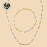 (2-66107) 925 Sterling Silver - 1mm Three Tones Balls Set. - Fantasy World Jewelry