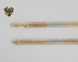 (1-1682) Laminado de oro - Cadena de eslabones alternativos de 8 mm - BGO