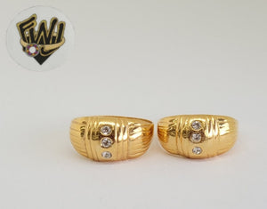 (1-3052) Gold Laminate - Three CZ Ring - BGO - Fantasy World Jewelry