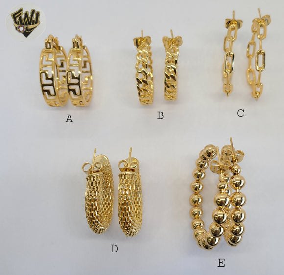 (1-2723) Gold Laminate Hoops - BGO - Fantasy World Jewelry