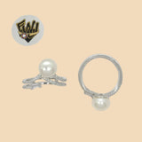 (2-5184) 925 Sterling Silver - Zircon Pearl Ring - Fantasy World Jewelry