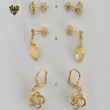 (1-1164) Gold Laminate Earrings - BGF - Fantasy World Jewelry