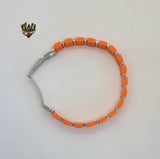 (4-5022) Stainless Steel - 10mm Orange Bracelet. - Fantasy World Jewelry