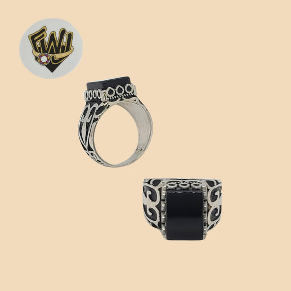 (2-5283) 925 Sterling Silver - Onyx Stone Ring for Men - Fantasy World Jewelry