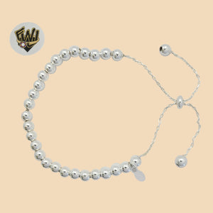 (2-0425) 925 Sterling Silver - 5mm Adjustable Balls Bracelet. - Fantasy World Jewelry
