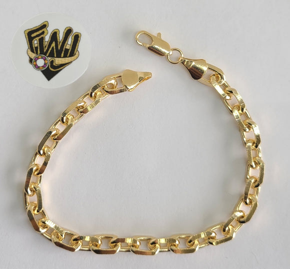 (1-0502) Gold Laminate Bracelet -6mm Rolo Link Bracelet- 7.5