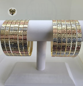(1-4045) Gold Laminate - 6mm Saint Benedict Bangles - Dozen - BGO - Fantasy World Jewelry