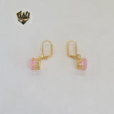 (1-1166) Gold Laminate - Multicolor Dangling Earrings - BGO