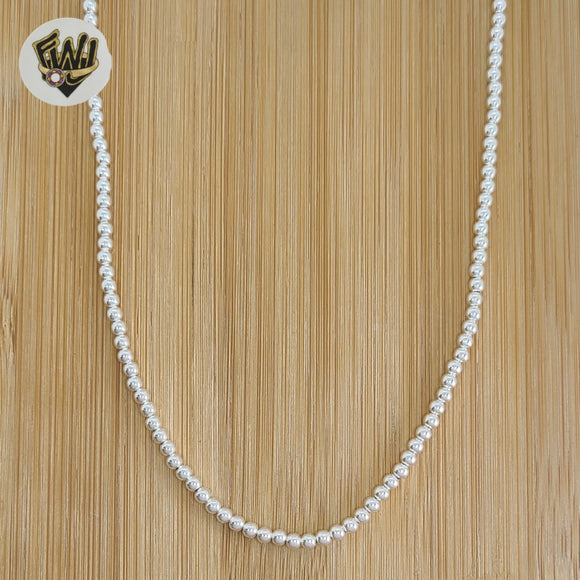 (2-8014) 925 Sterling Silver - 3mm Balls Link Chain.