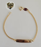 (1-0944-1) Gold Laminate - 2mm Curb Link w/ Plate Bracelet - 6" - BGO - Fantasy World Jewelry