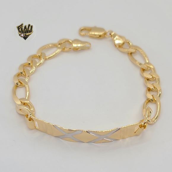 (1-0579) Gold Laminate - 8mm Figaro Bracelet - 7.5
