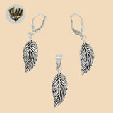 (2-6306) 925 Sterling Silver - Leaf Set. - Fantasy World Jewelry
