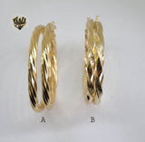 (1-2749) Gold Laminate - Twisted Hoops - BGO - Fantasy World Jewelry