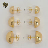 (1-1076) Gold Laminate - Half Ball Earrings - BGO - Fantasy World Jewelry
