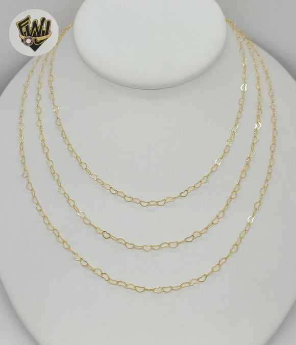 (1-6223) Gold Laminate - 3mm Hearts Layering Necklace - BGF - Fantasy World Jewelry
