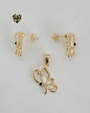 (1-6328) Gold Laminate - Butterfly Set - BGO - Fantasy World Jewelry