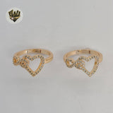 (1-3083) Gold Laminate - Zircon Heart Ring - BGO - Fantasy World Jewelry