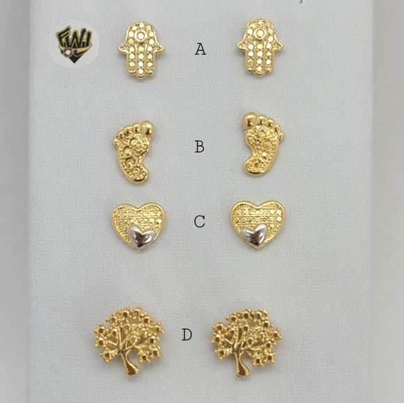 (1-1151) Gold Laminate - Studs Earrings - BGF - Fantasy World Jewelry