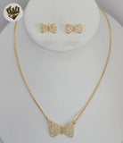 (1-6052) Gold Laminate - Box Link Bow Set - BGF