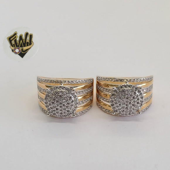 (1-3137) Gold Laminate - Two Tone CZ Ring - BGO - Fantasy World Jewelry
