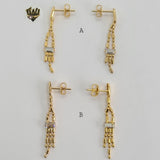 (1-1220) Gold Laminate - Long Earrings - BGF - Fantasy World Jewelry