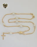 (1-3304-3) Laminado de oro - Collar del Rosario de la Virgen Milagrosa de 2 mm - 18" - BGF.