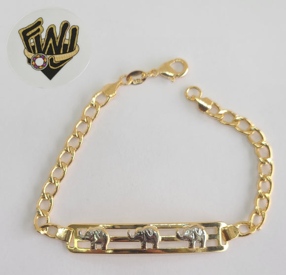 (1-0572) Gold Laminate Bracelet-9mm Curb Link Bracelet w/Plate -7.5''-BGF - Fantasy World Jewelry