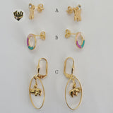 (1-1165) Gold Laminate Earrings - BGF - Fantasy World Jewelry