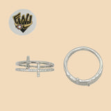 (2-5102) 925 Sterling Silver - Zircon Crosses Ring - Fantasy World Jewelry