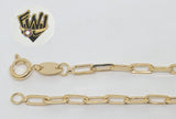 (1-0411) Gold Laminate - 2mm Paper Clip Bracelet - 7' , 7.5''' - BGF - Fantasy World Jewelry