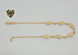 (1-0093) Gold Laminate - 2mm Elephant and Balls Anklet - 10" - BGF - Fantasy World Jewelry