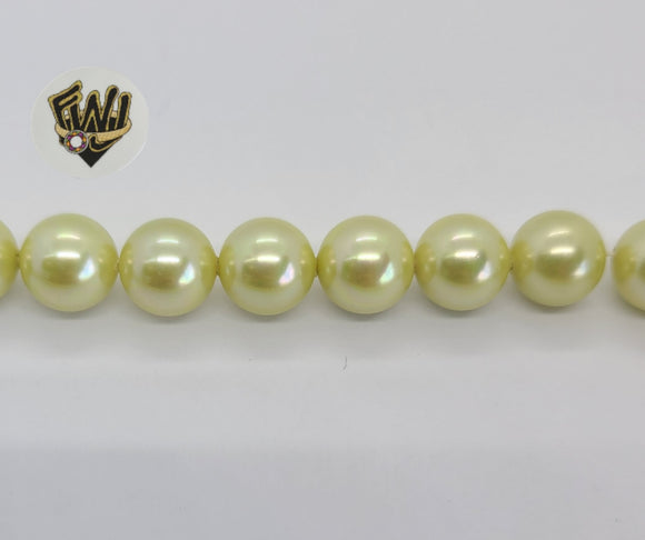(MBEAD-56) 10mm Green Pearls - Round - Fantasy World Jewelry