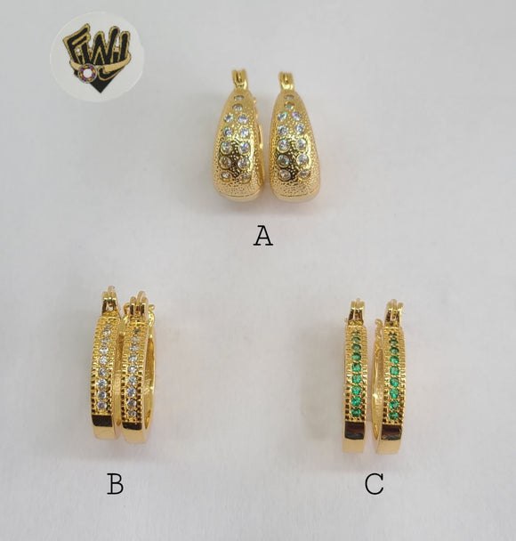 (1-2648 A-A) Gold Laminate Hoops - BGO - Fantasy World Jewelry