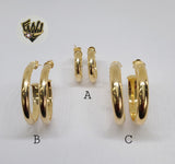 (1-2979-1) Gold Laminate - Plain Half Hoops Earrings - BGF - Fantasy World Jewelry